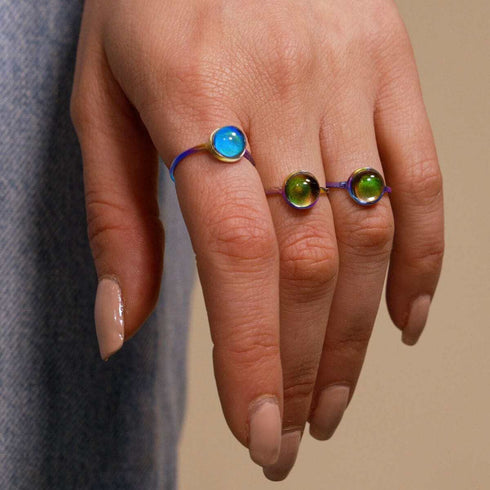 Chromates | Licorne Argent | Bague Pierre d'humeur